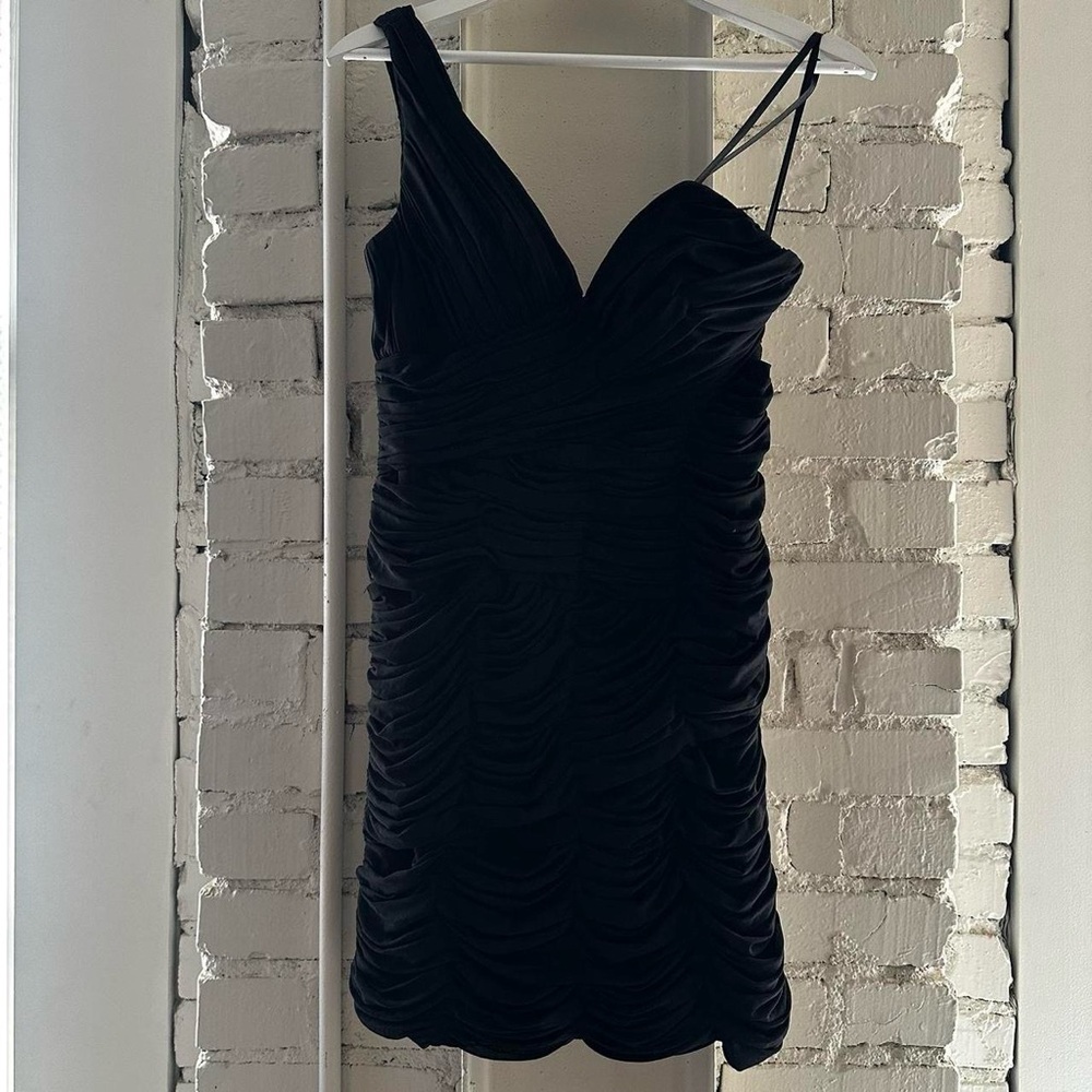 Vintage Le Femme Y2K One Shoulder Little Black Dress - Picture 7 of 8